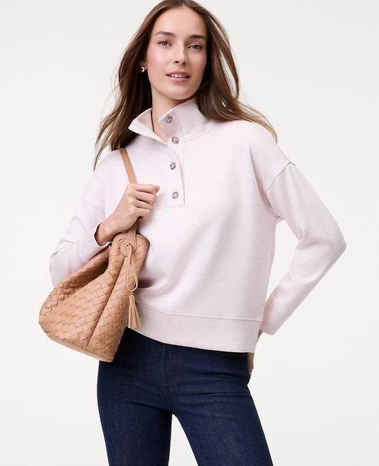 Petite Weekend Mockneck Top in CloudPlush | Ann Taylor
