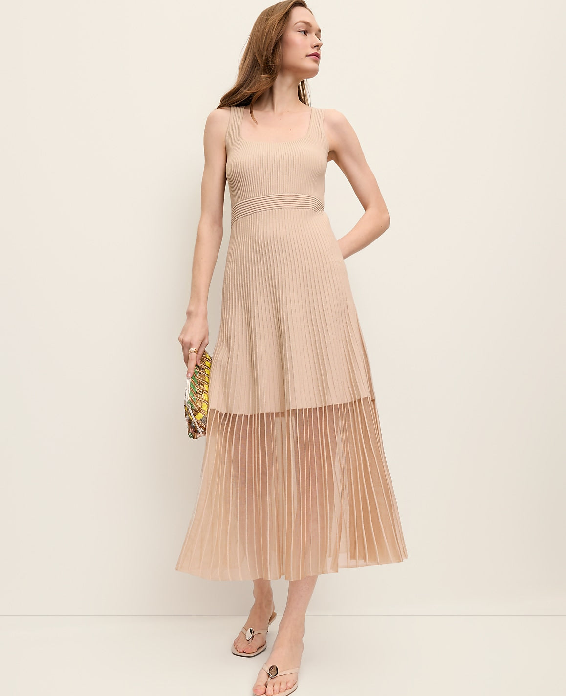 Petite Square Neck Ribbed Sweater Dress | Ann Taylor