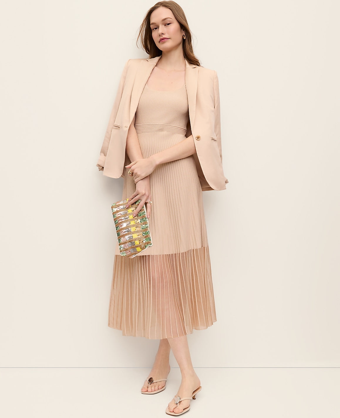 Petite Square Neck Ribbed Sweater Dress | Ann Taylor