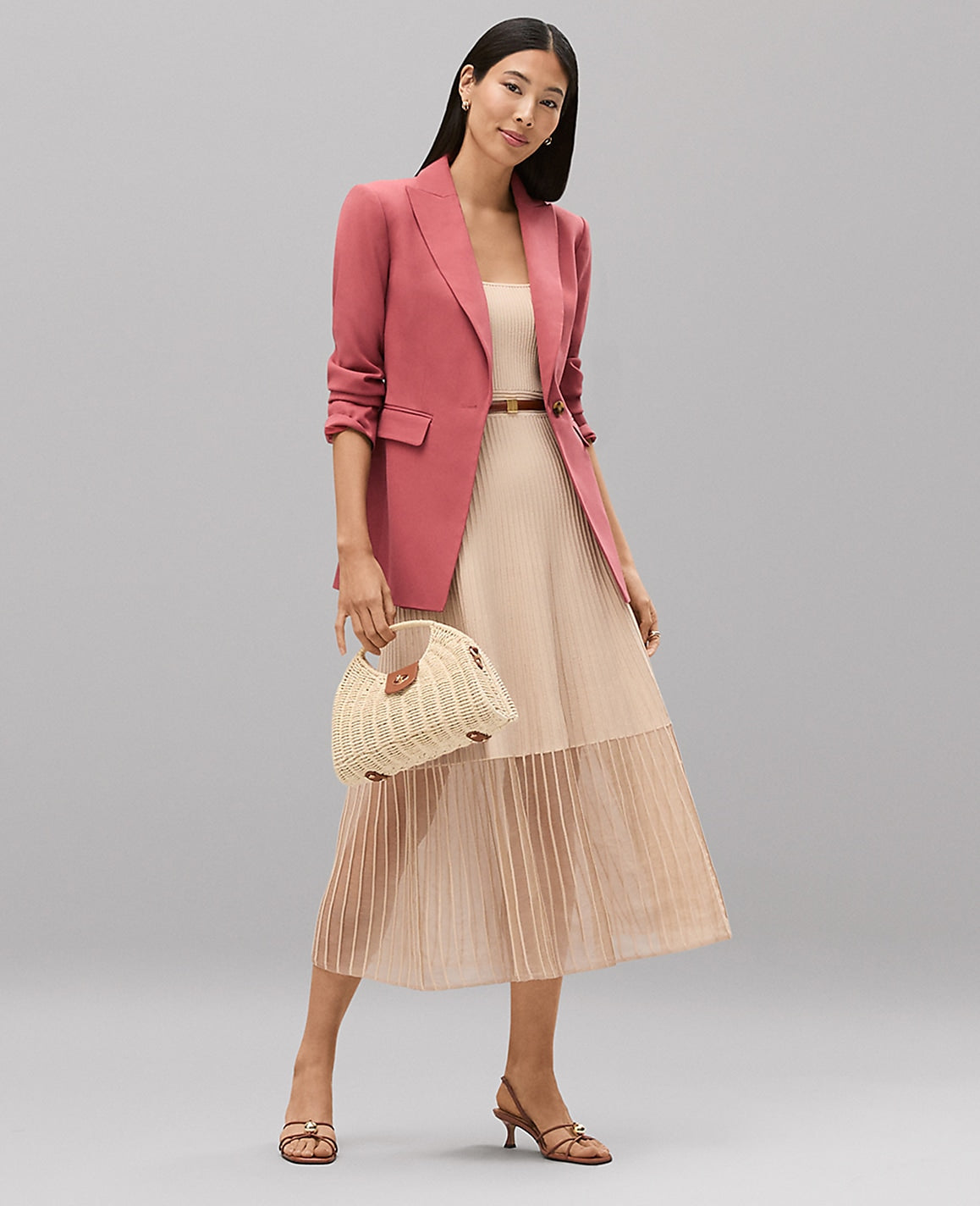 Petite Square Neck Ribbed Sweater Dress | Ann Taylor