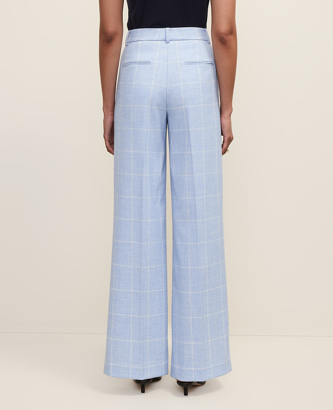The Petite Wide-Leg Pant in Windowpane | Ann Taylor