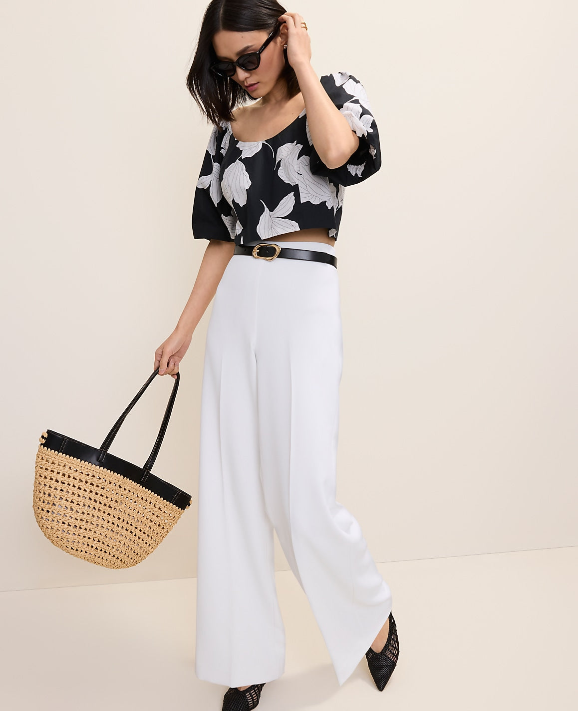 The Petite Side Zip Wide-Leg Pant in Fluid Crepe | Ann Taylor