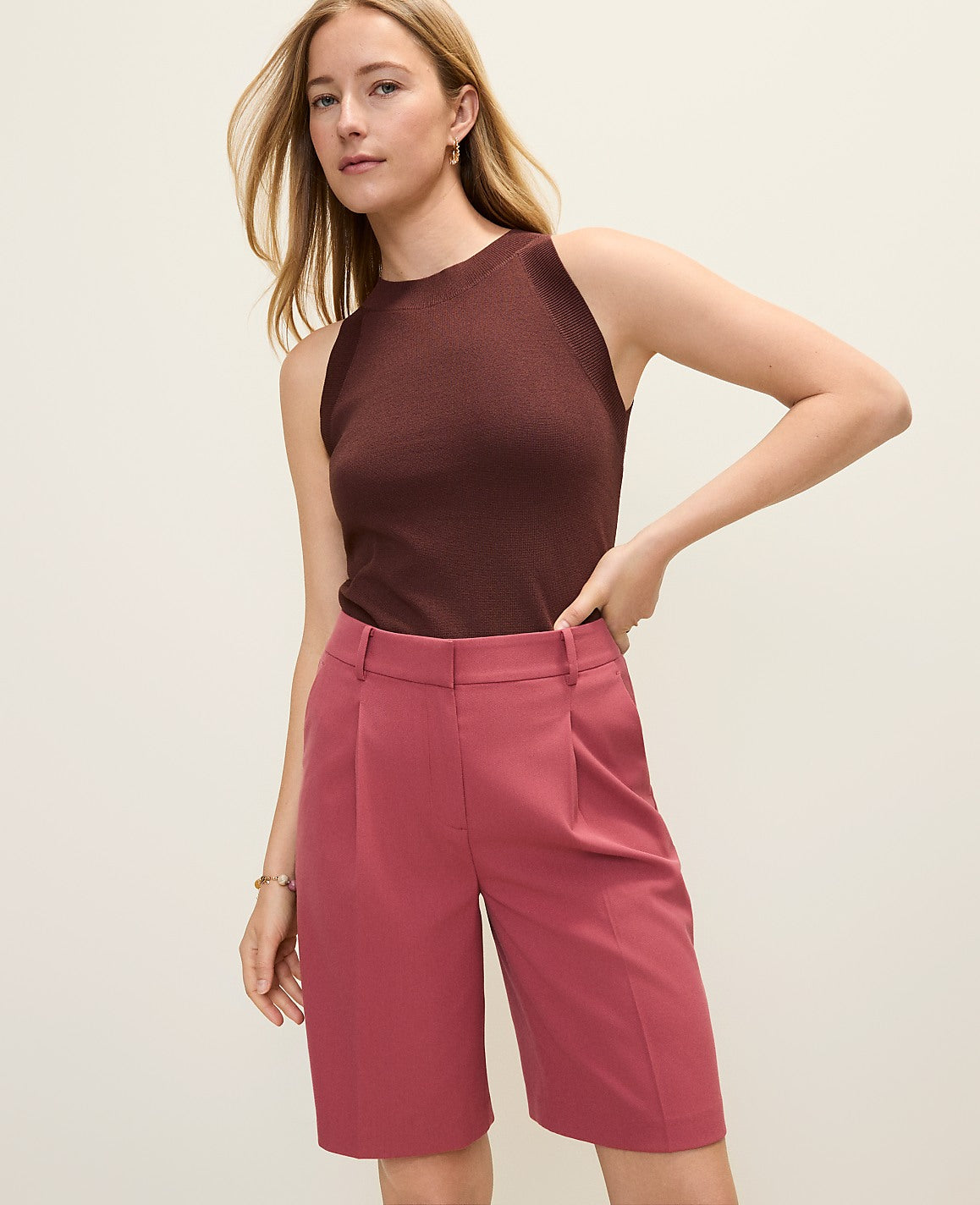 The Petite Pleated Bermuda Short | Ann Taylor