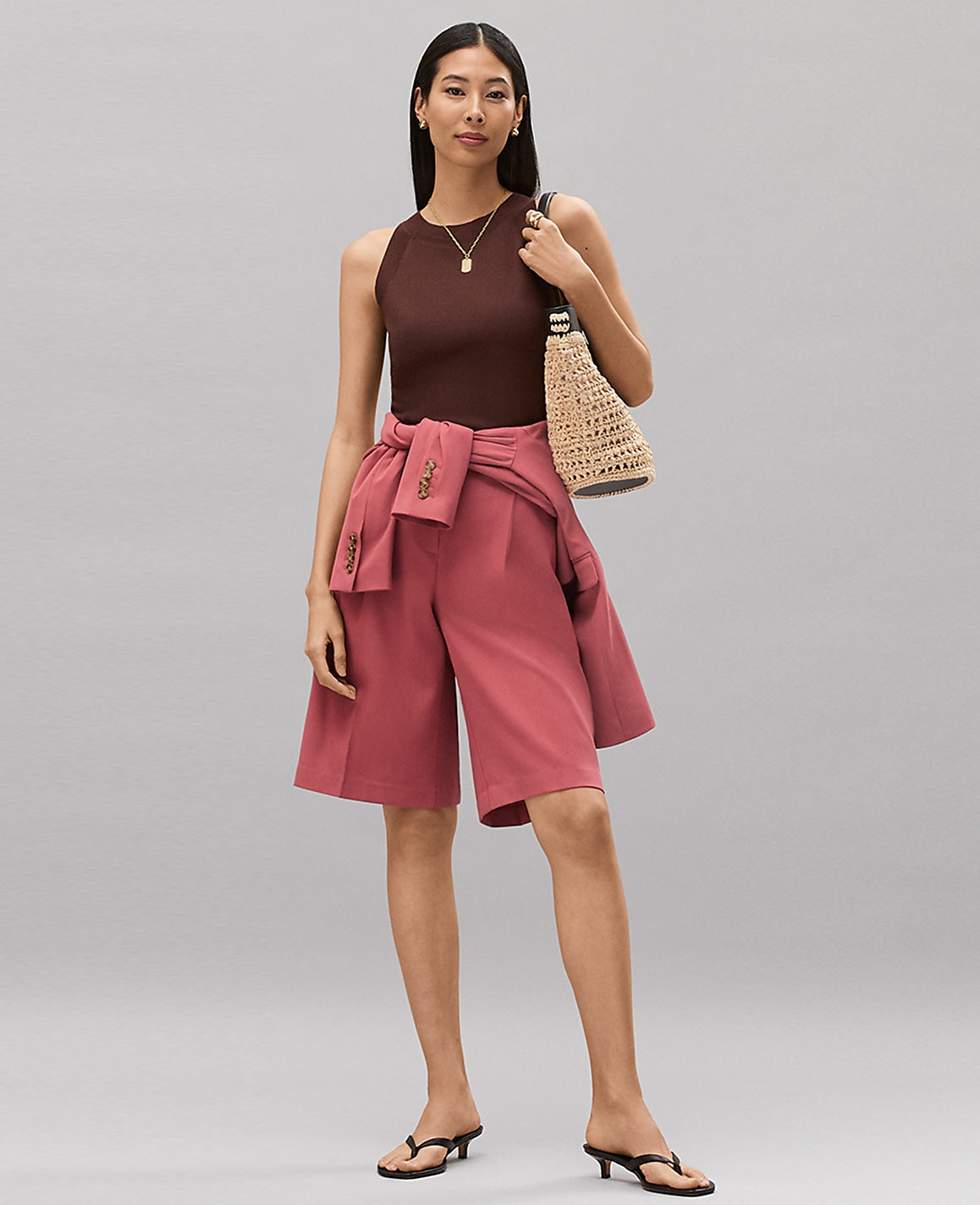 The Petite Pleated Bermuda Short | Ann Taylor