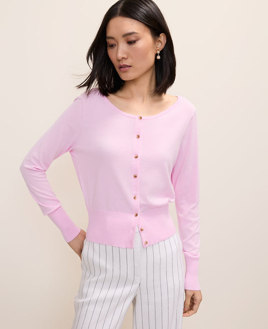 Petite Crew Neck Cardigan | Ann Taylor