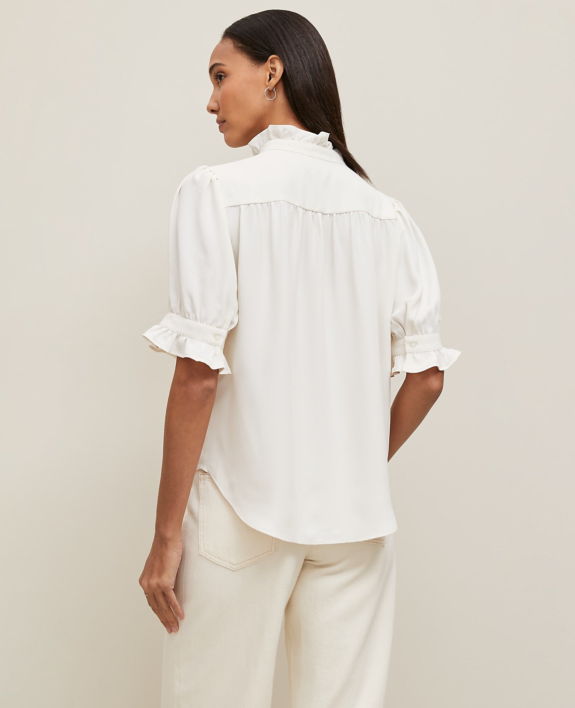Petite Ruffle Collar Shirt | Ann Taylor
