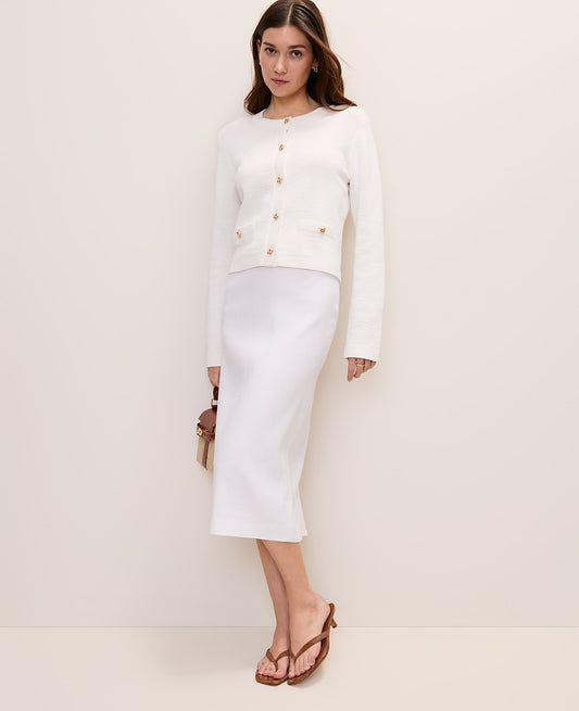 Petite Crew Neck Sweater Jacket | Ann Taylor