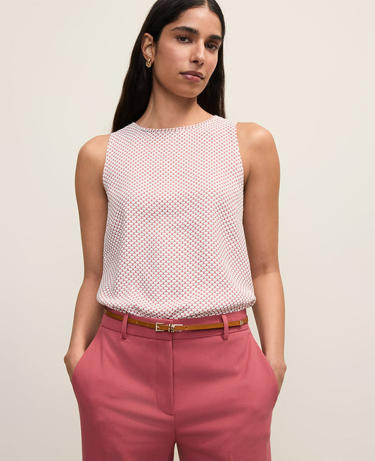 Mixed Media Lace Trim Top | Ann Taylor