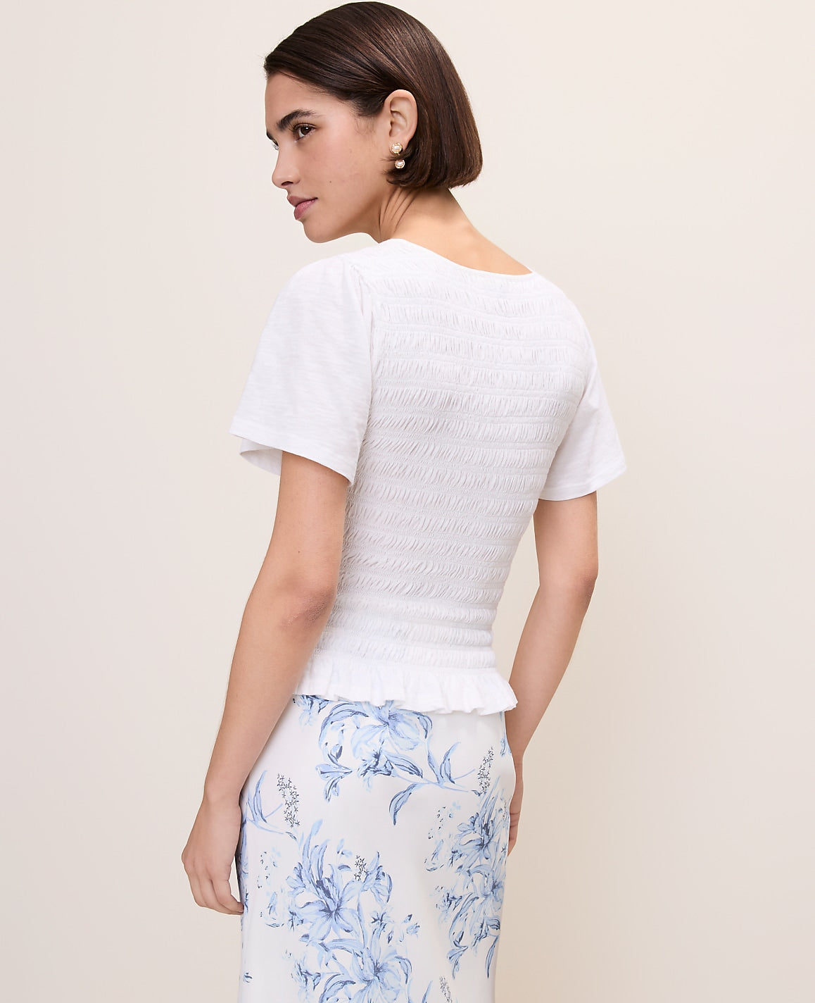 Smocked Ruffle Top | Ann Taylor