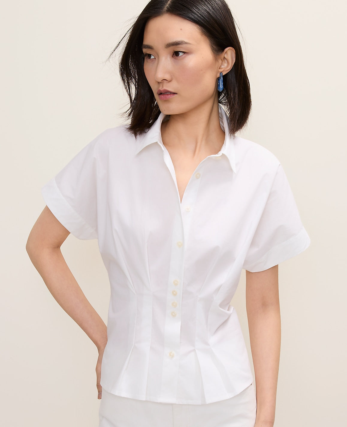 Pleated Collared Blouse | Ann Taylor