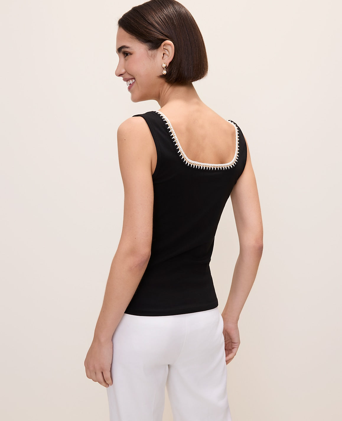 Crochet Trim Tank Top | Ann Taylor