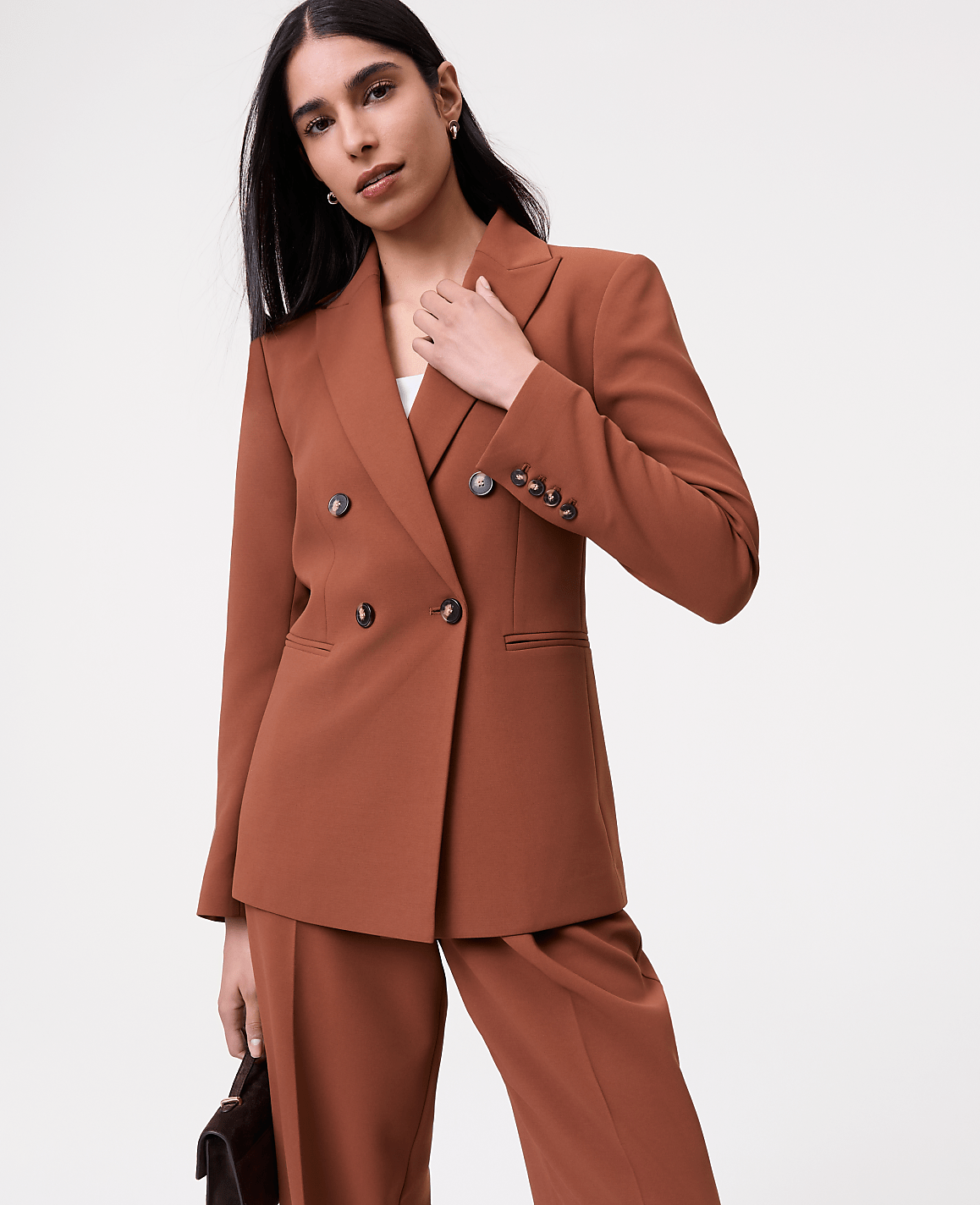 The Double Breasted Blazer in Textured Crepe | Ann Taylor