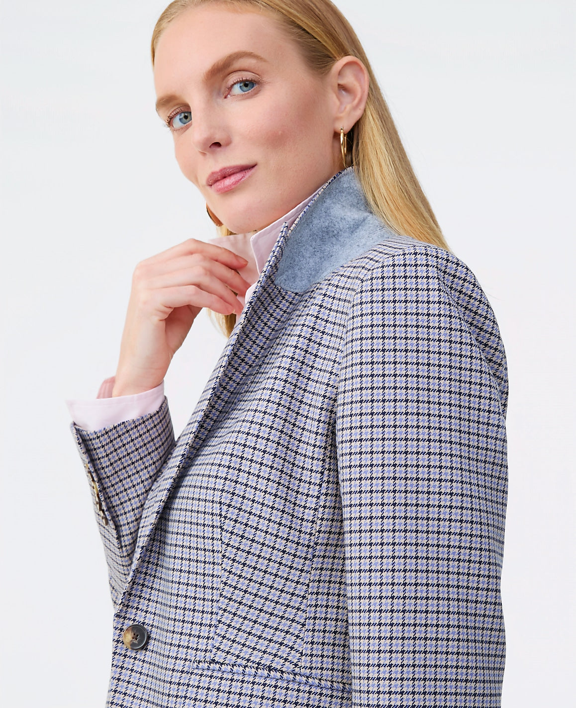 The Fitted Single Button Blazer in Houndstooth | Ann Taylor