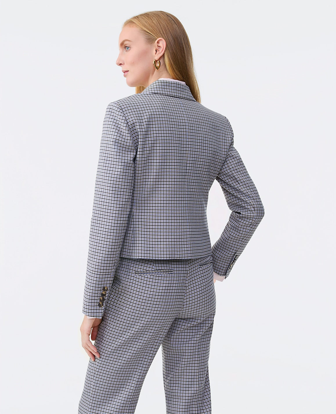 The Fitted Single Button Blazer in Houndstooth | Ann Taylor