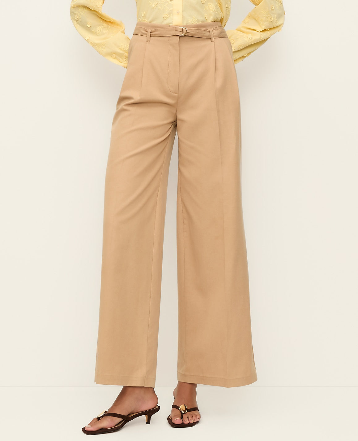 The Belted Wide-Leg Ankle Pant | Ann Taylor