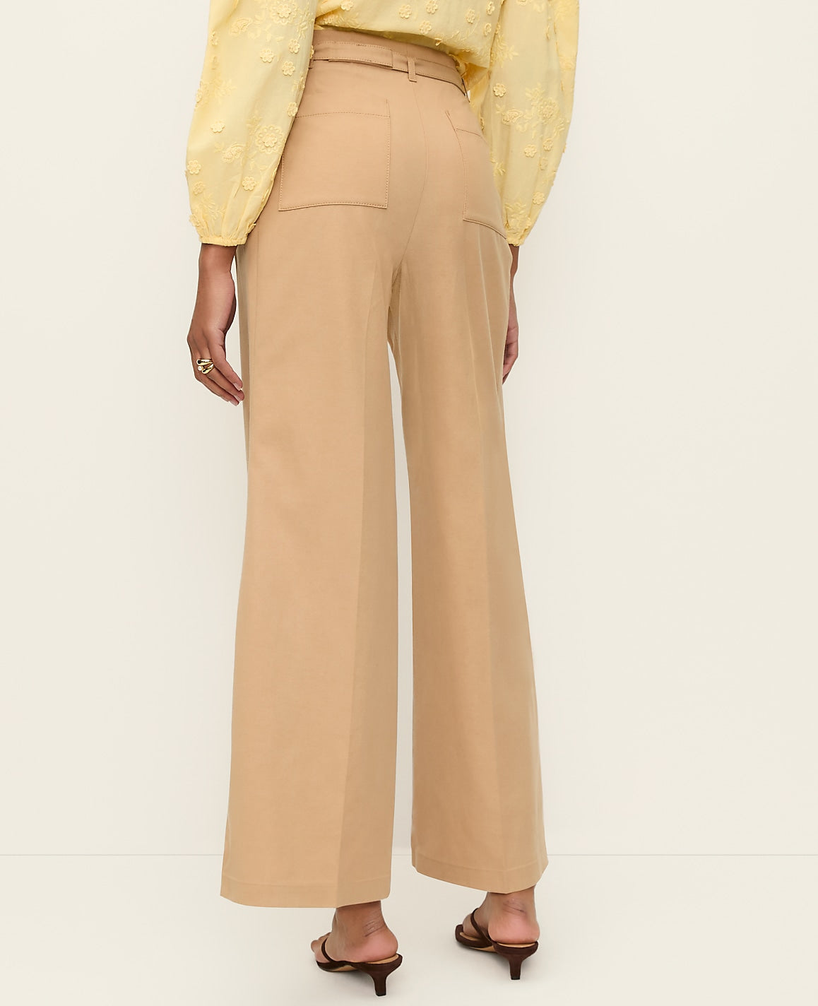 The Belted Wide-Leg Ankle Pant | Ann Taylor