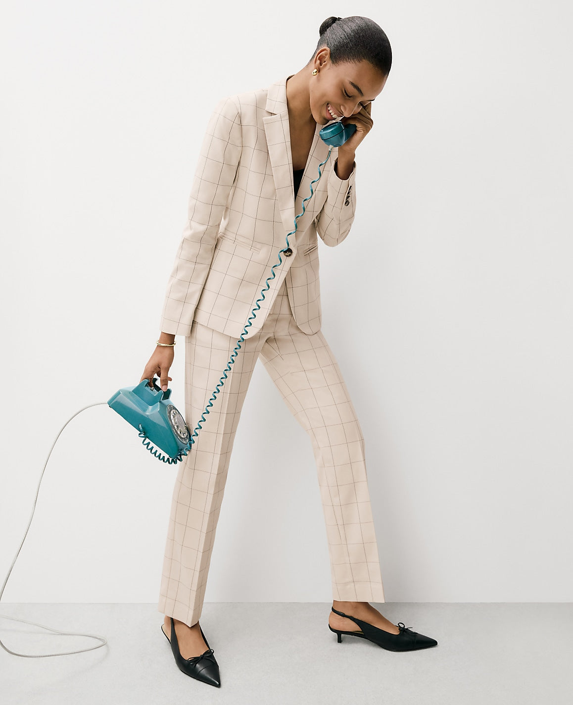 The Eva Ankle Pant in Windowpane | Ann Taylor
