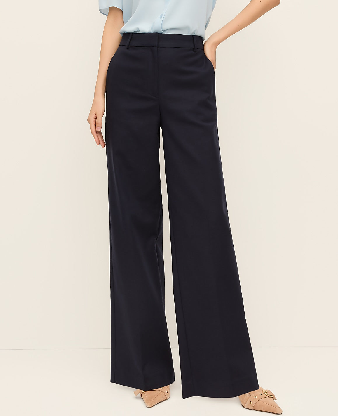 The Wide-Leg Pant in Doubleweave | Ann Taylor