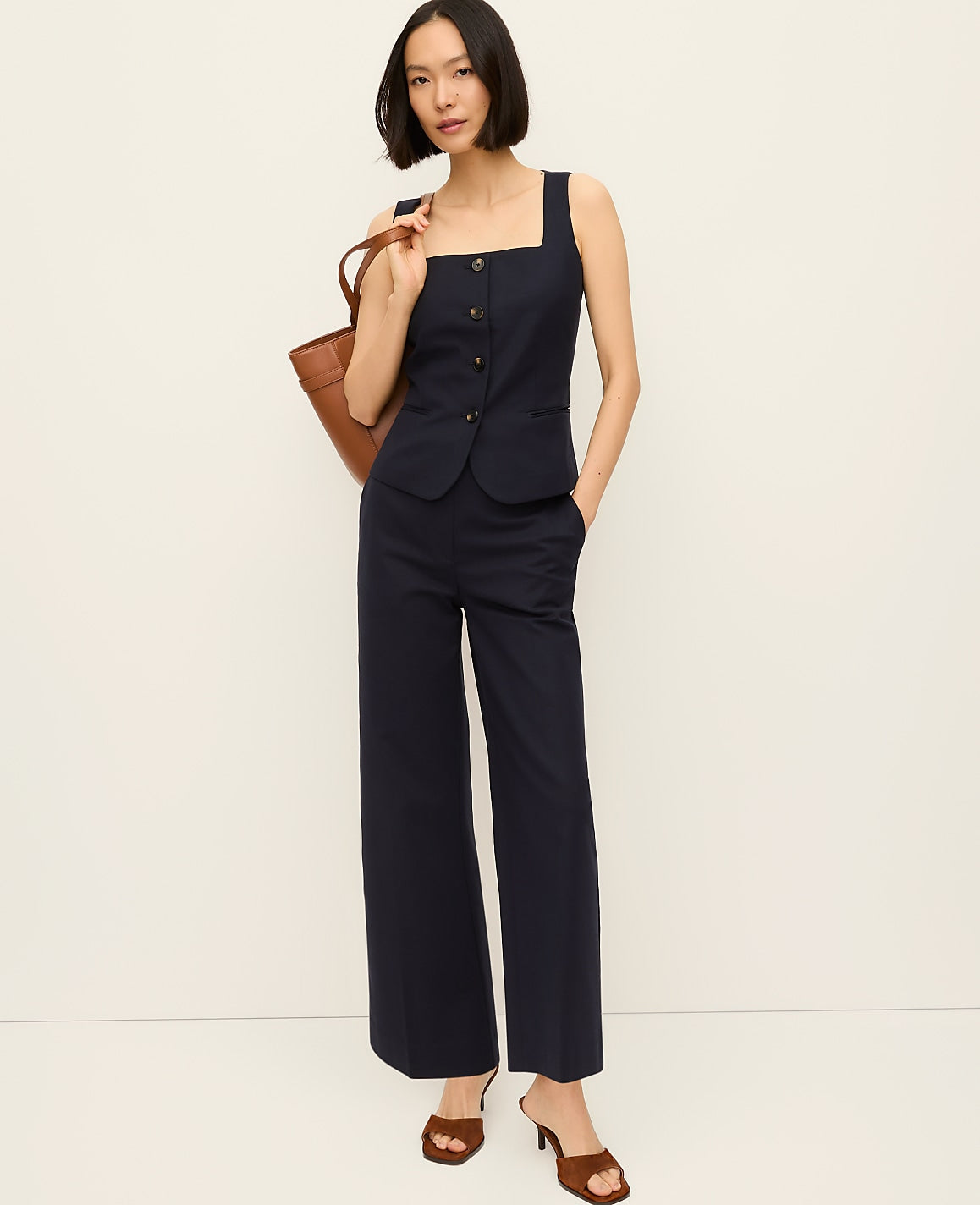 The High Rise Everyday Ankle Pant in Doubleweave | Ann Taylor