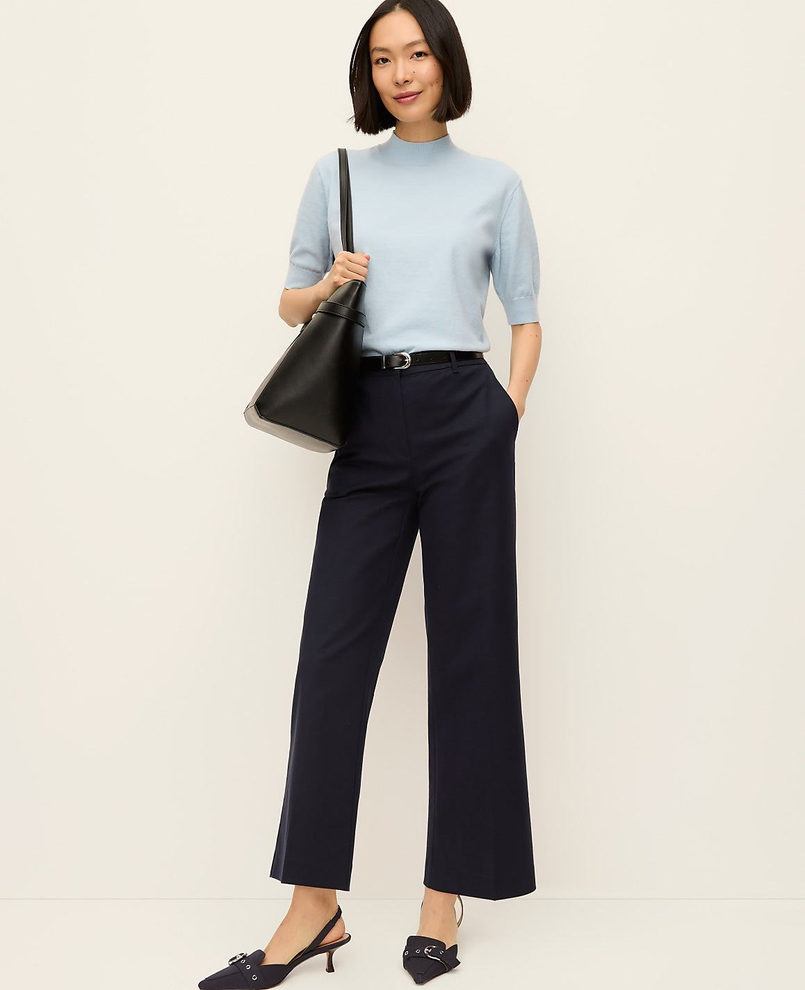 The High Rise Everyday Ankle Pant in Doubleweave | Ann Taylor