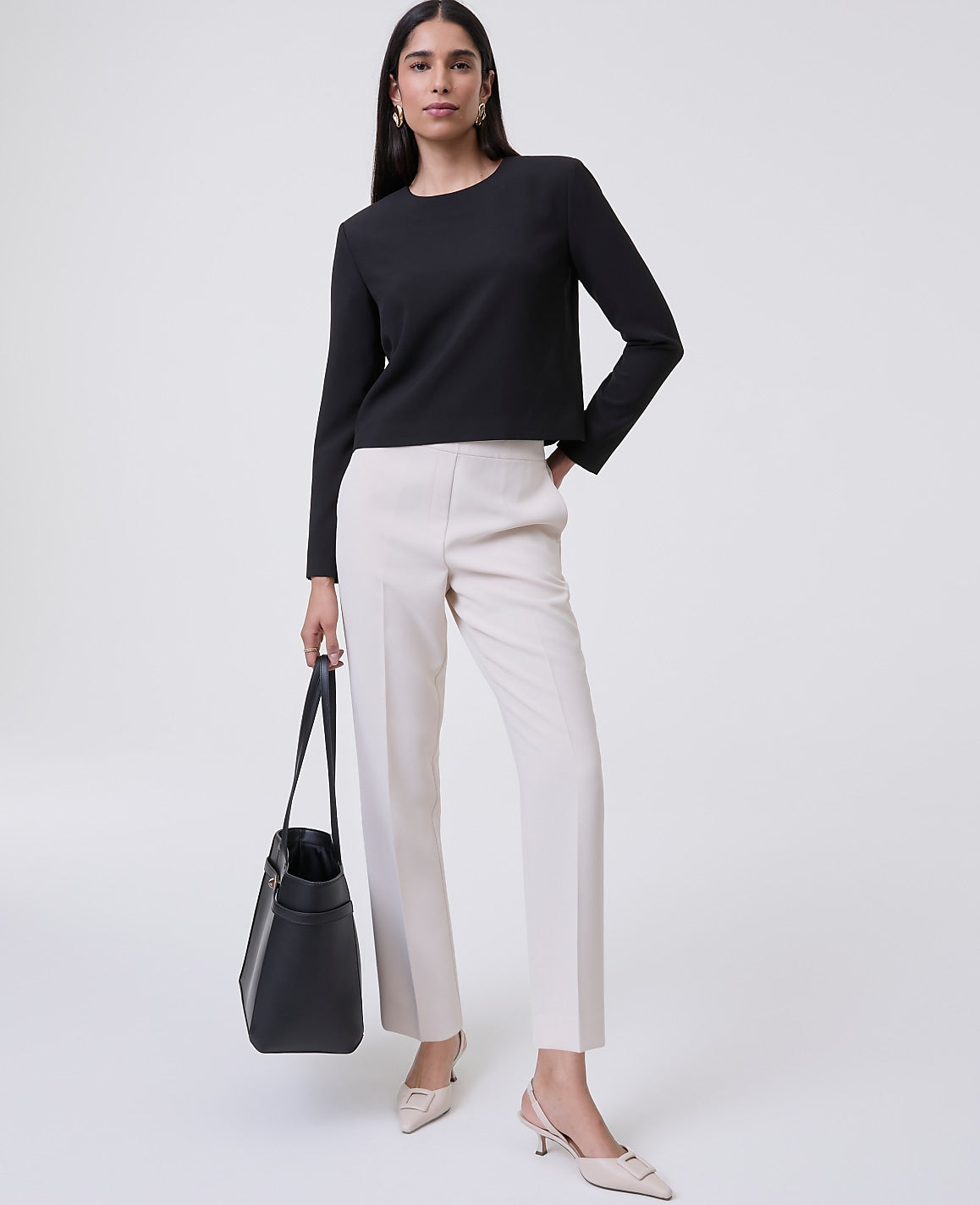 The Relaxed Ankle Pant in Fluid Crepe | Ann Taylor