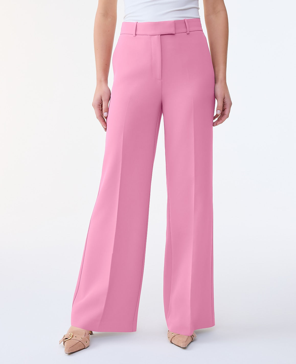 The Wide-Leg Flare Trouser in Fluid Crepe | Ann Taylor