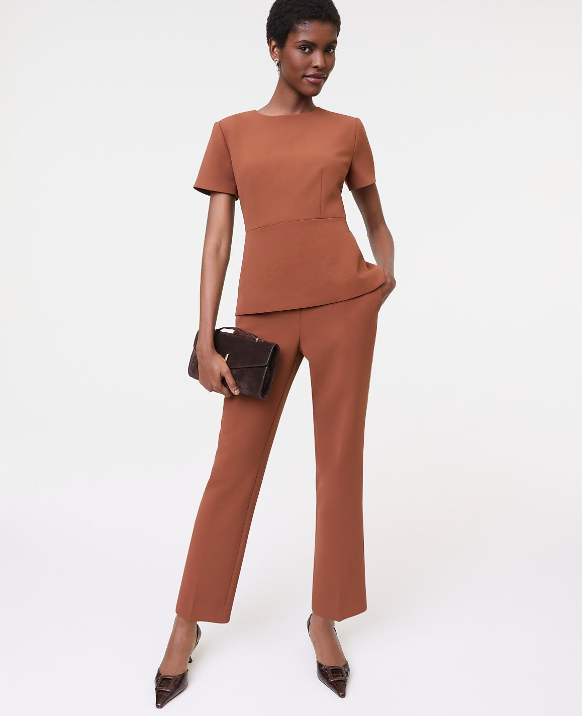 The Relaxed Ankle Pant in Textured Crepe | Ann Taylor