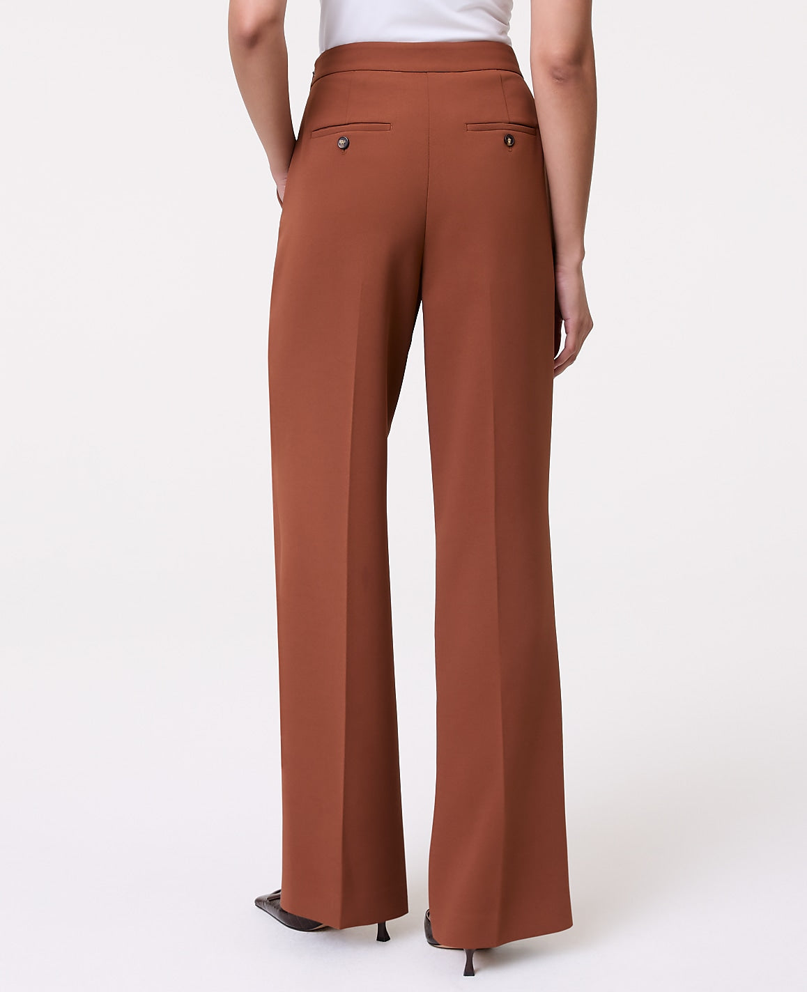 The Side Zip Wide-Leg Pant in Textured Crepe | Ann Taylor