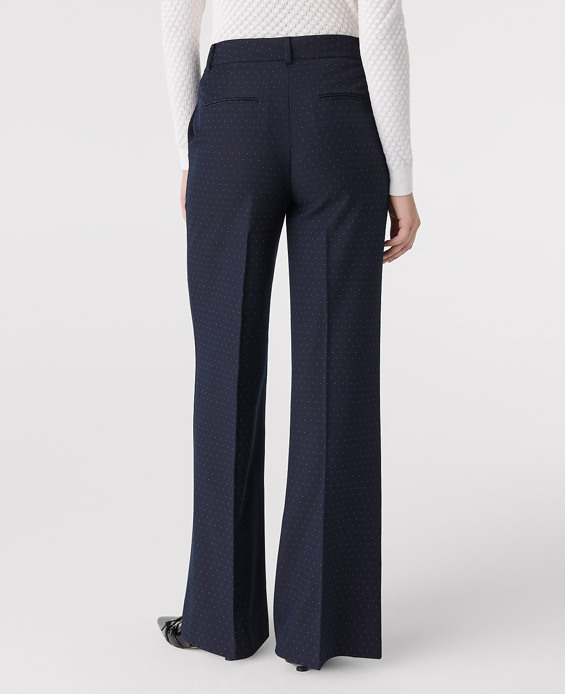 The Dotted Wide-Leg Flare Trouser | Ann Taylor