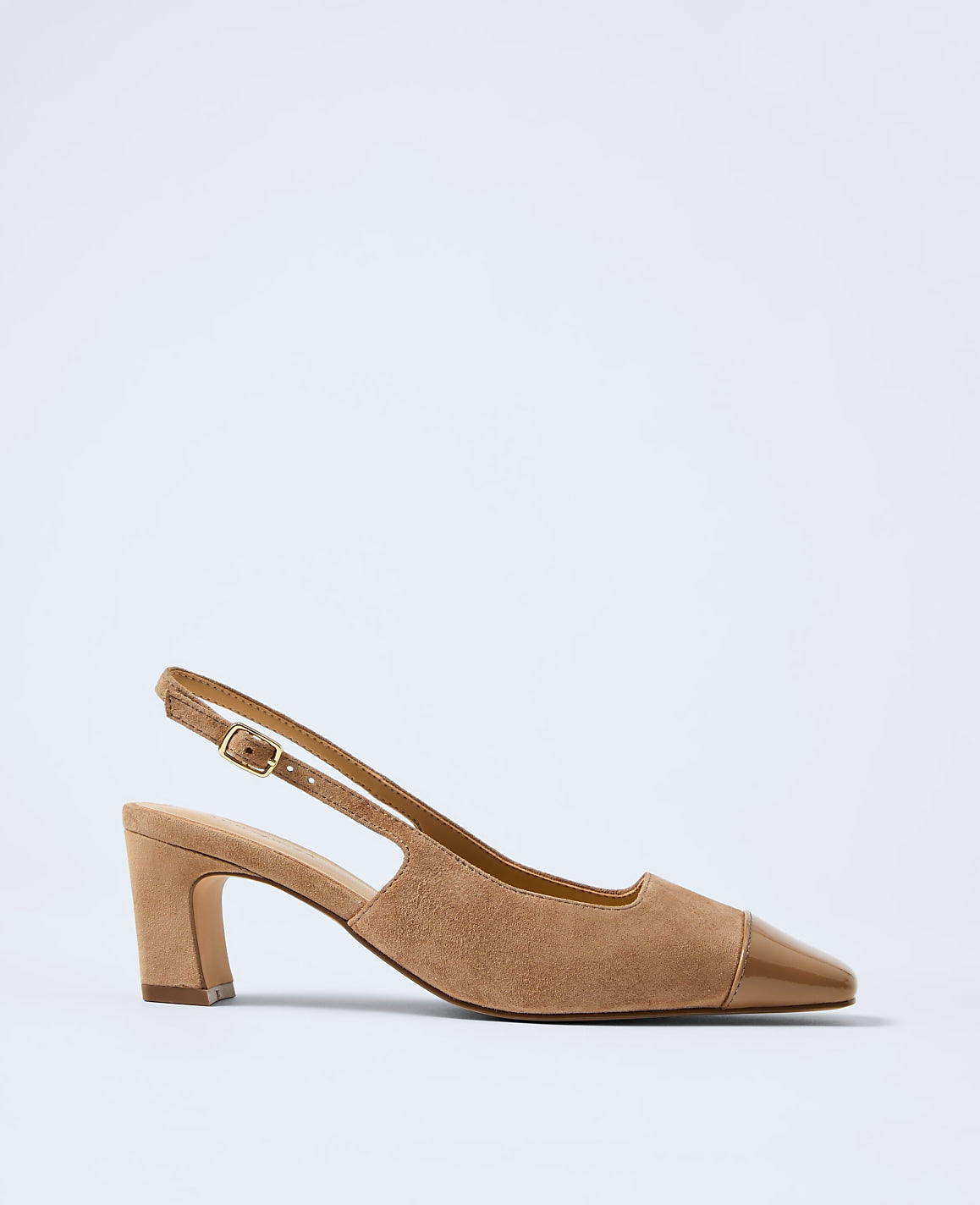 Cap Toe Suede Slingback Pump | Ann Taylor