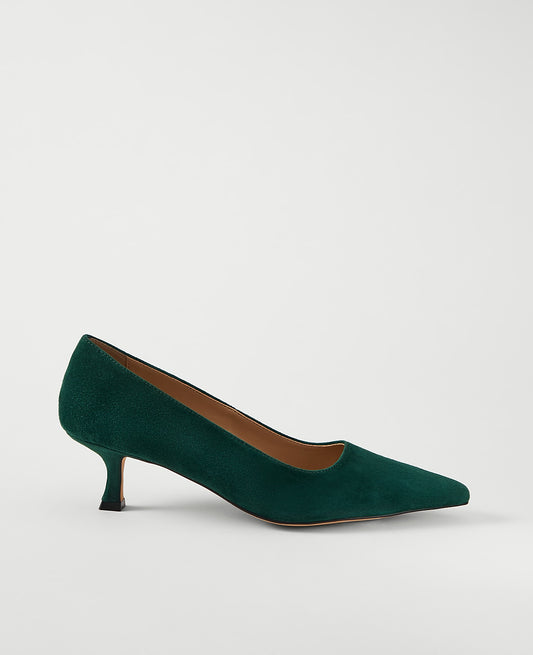 Suede Nip Toe Kitten Heel Pump | Ann Taylor