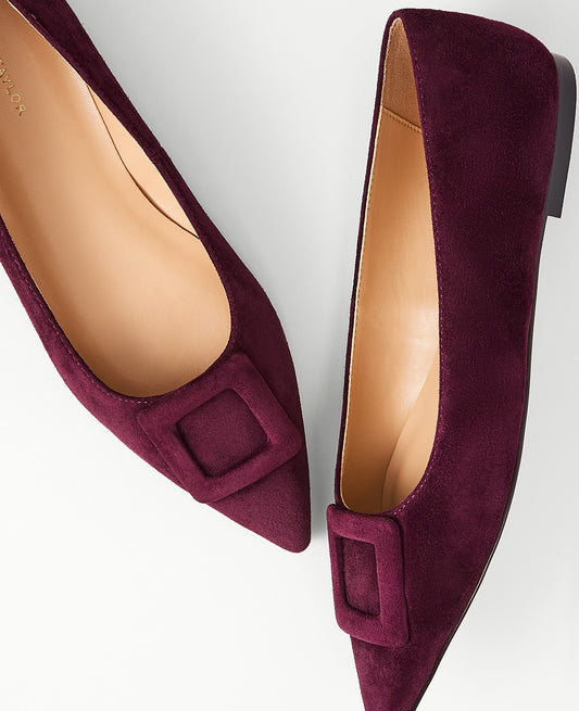 Suede Buckle Flat | Ann Taylor