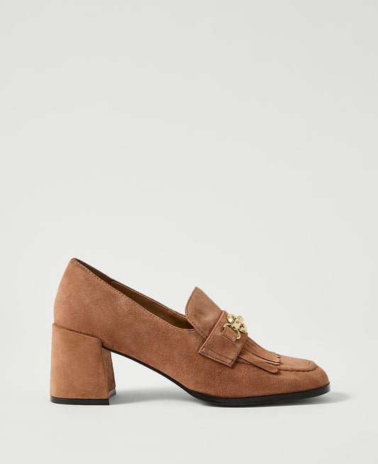 Suede Kiltie Loafer Pump | Ann Taylor