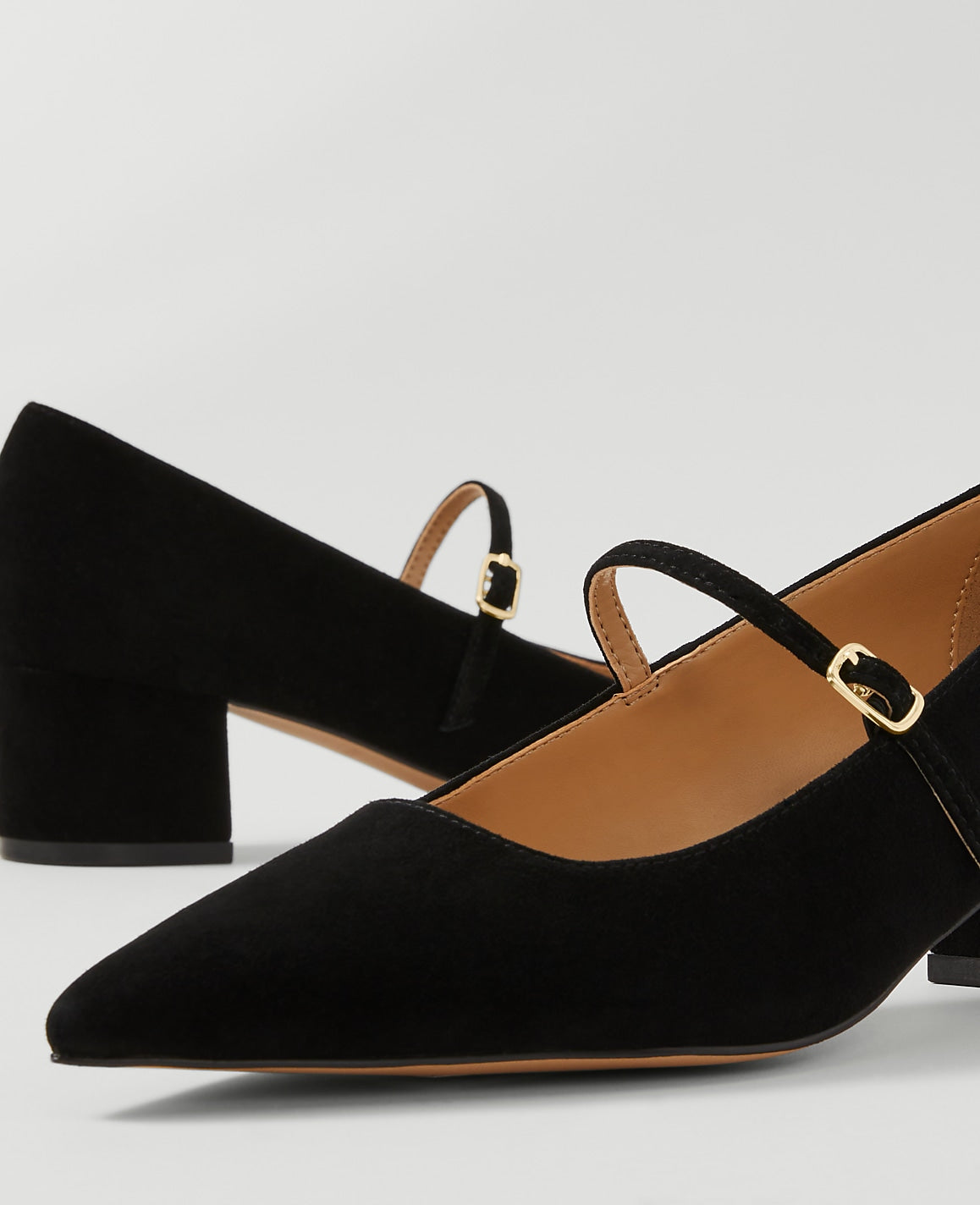 Suede Pointy Toe Block Heel Pump | Ann Taylor