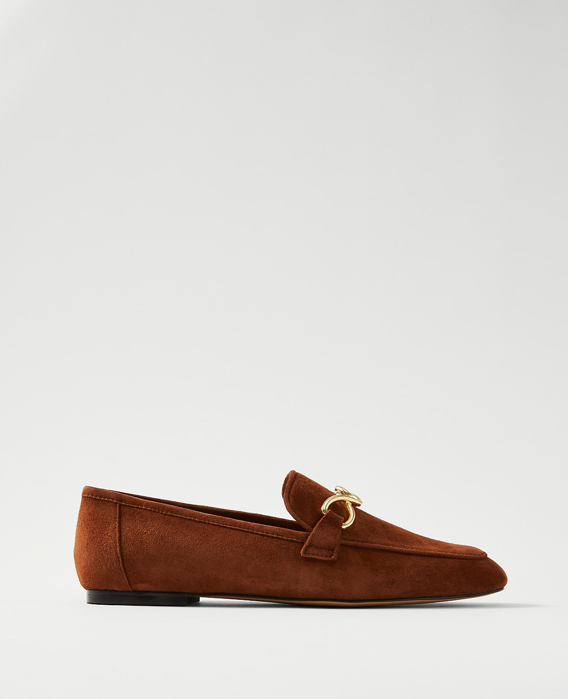 Hardware Embellished Suede Loafer | Ann Taylor