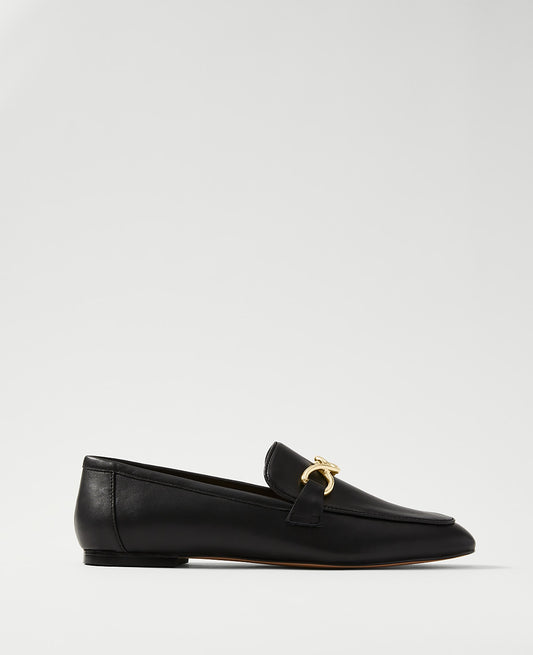 Hardware Embellished Leather Loafer | Ann Taylor