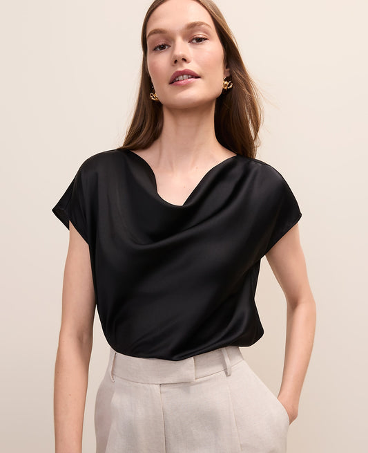 Satin Cowl Neck Top | Ann Taylor