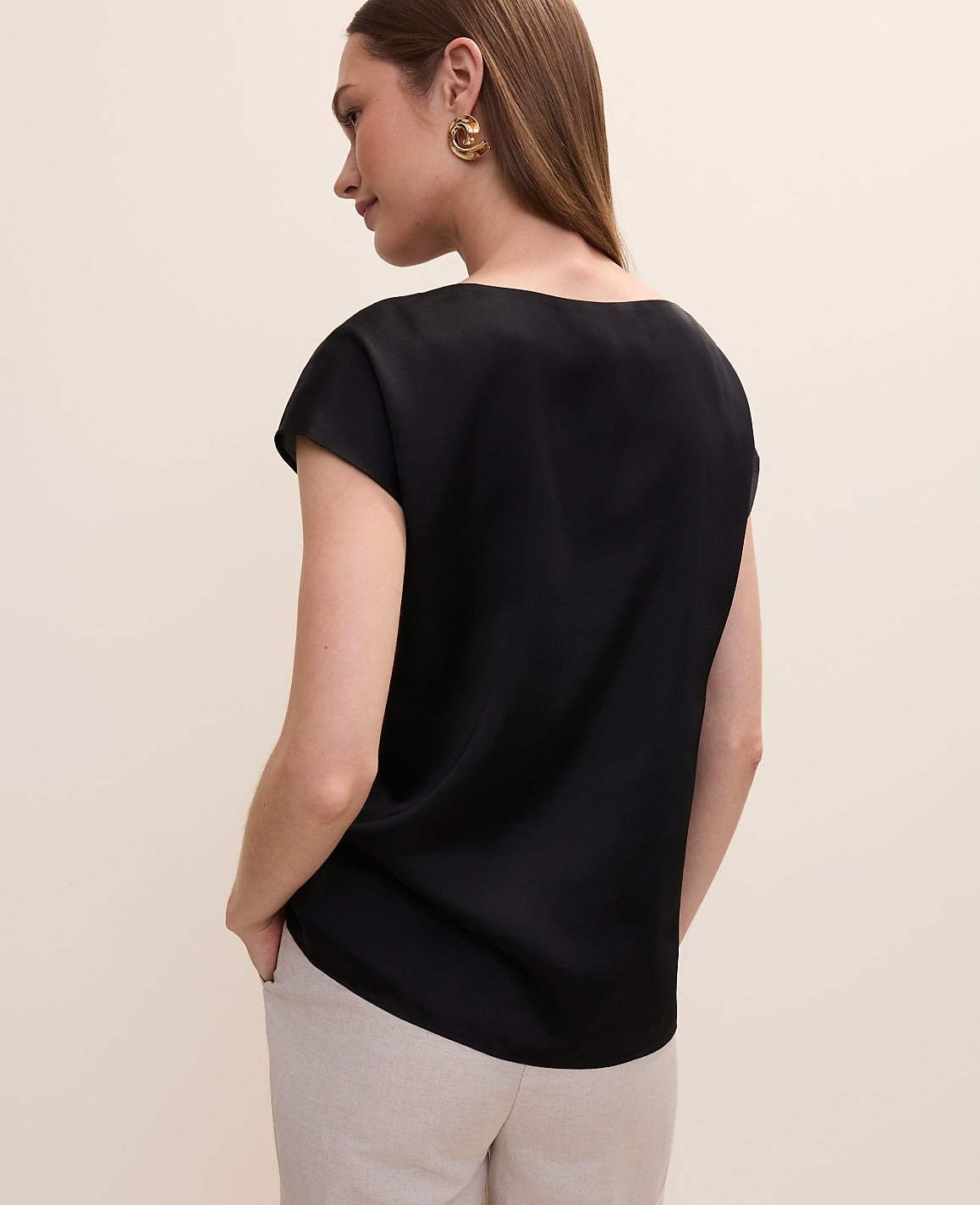 Satin Cowl Neck Top | Ann Taylor