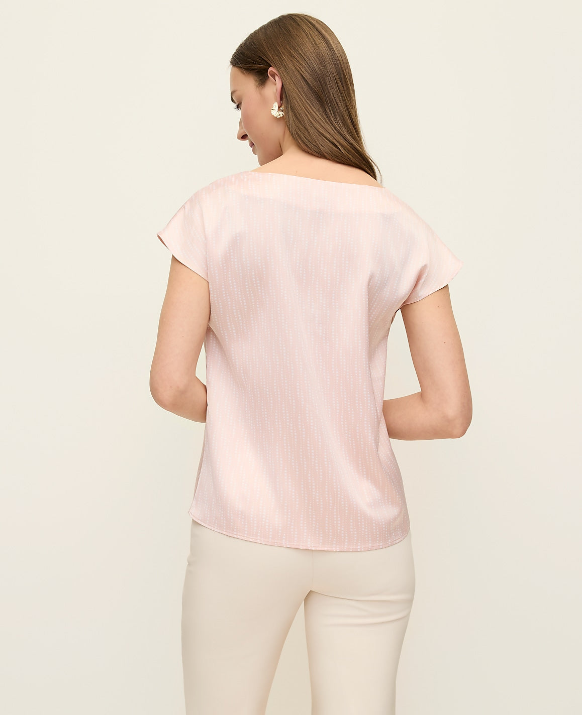 Geo Satin Cowl Neck Top | Ann Taylor