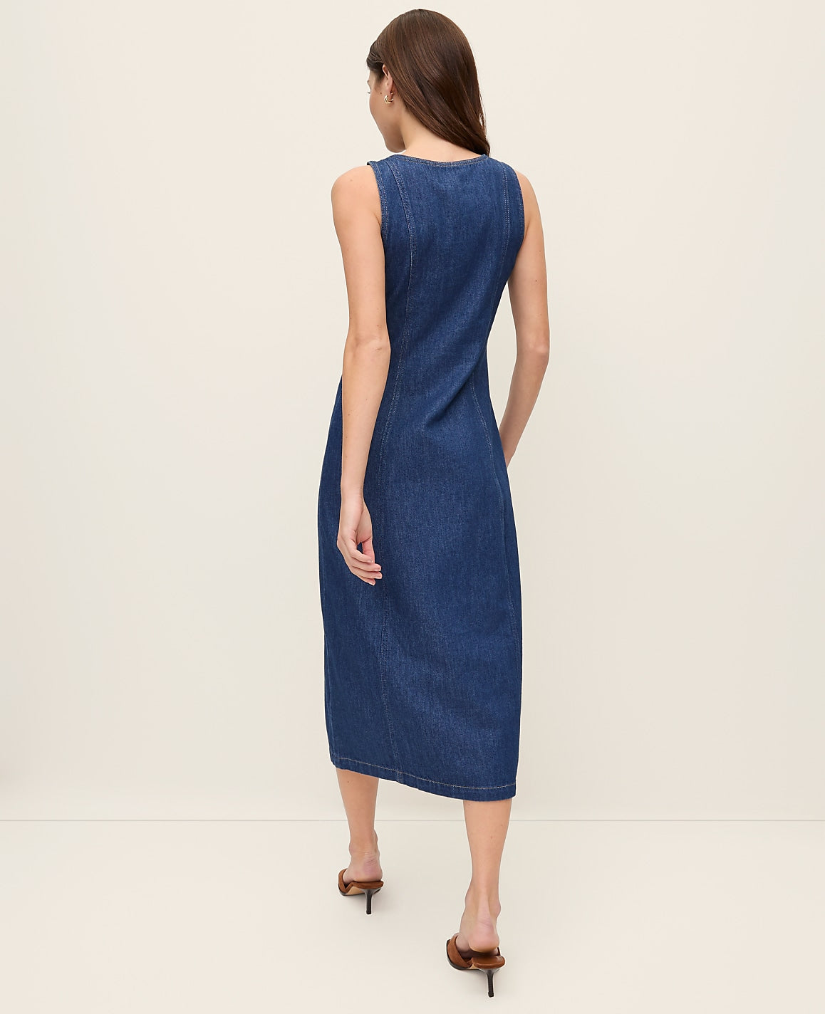 Denim Flare Midi Dress | Ann Taylor