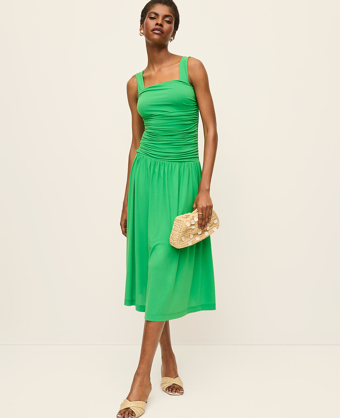Ruched Midi Dress | Ann Taylor