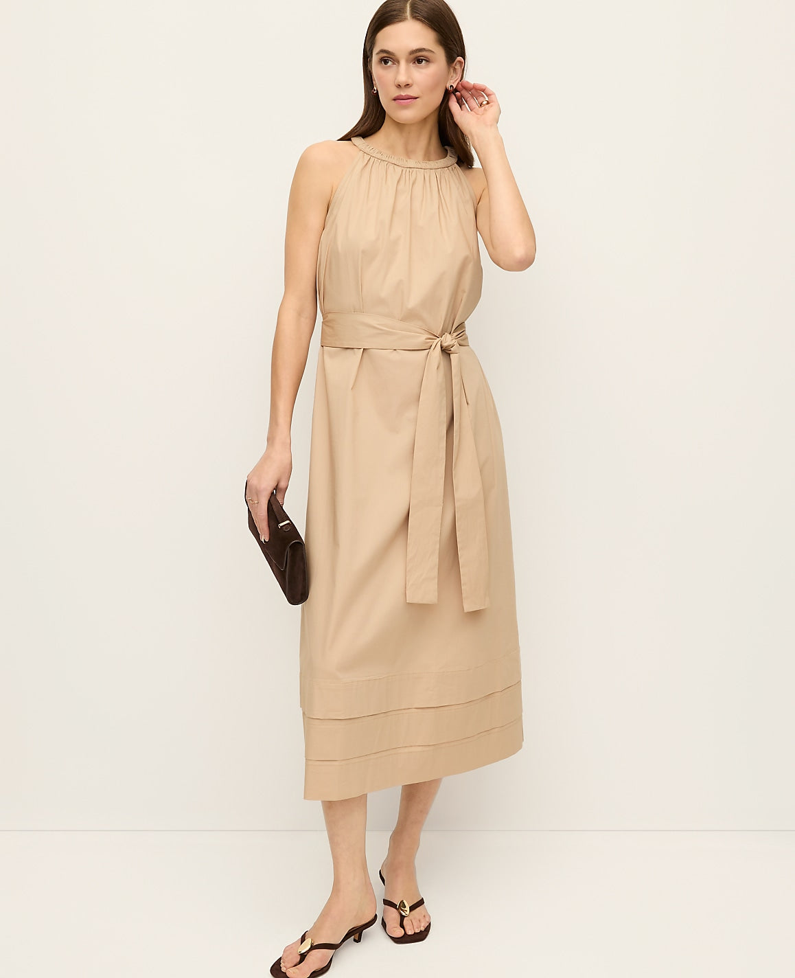 Halter Flare Midi Dress | Ann Taylor