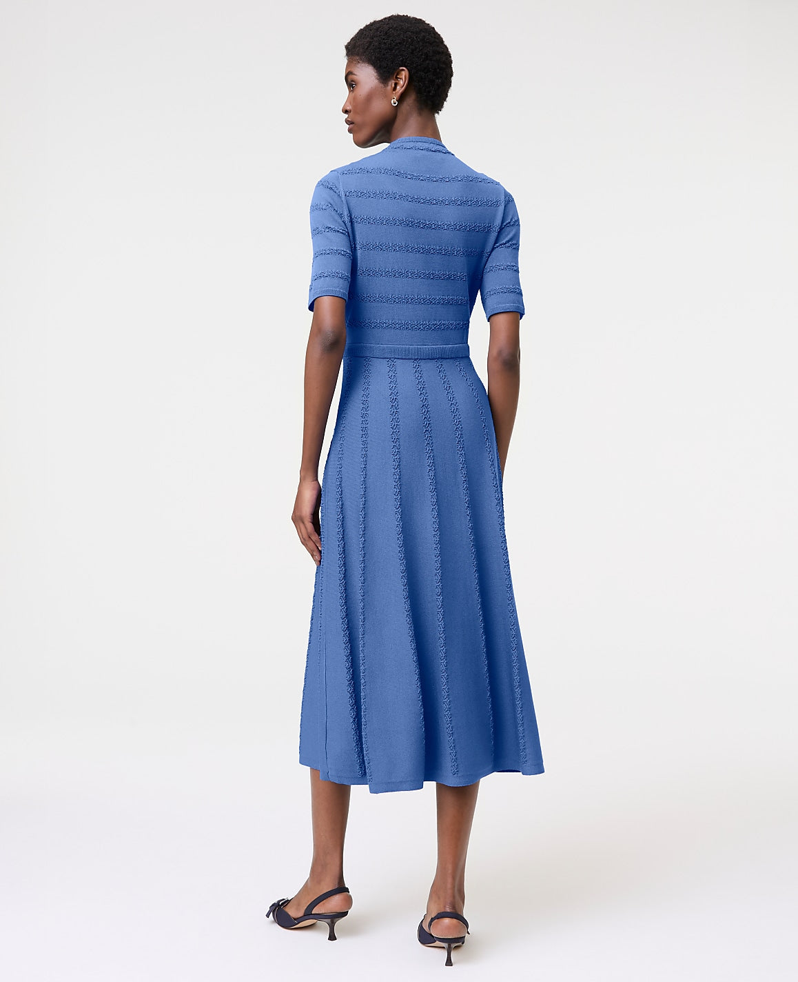 Pointelle Mock Neck Sweater Dress | Ann Taylor