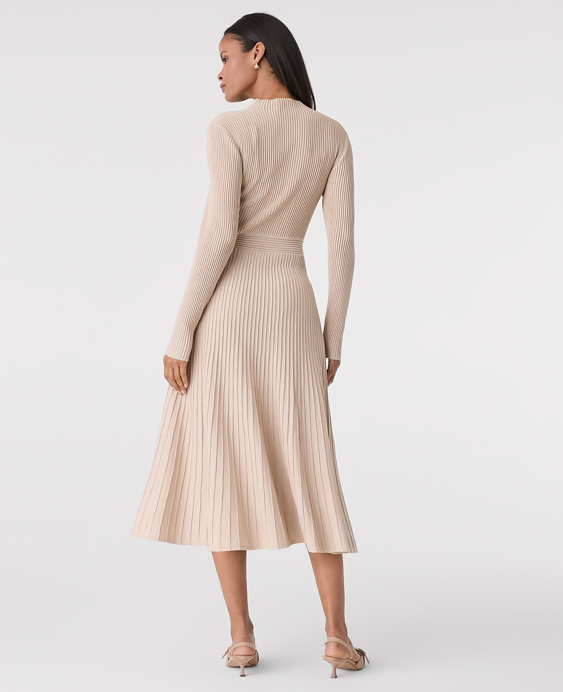 Ribbed Mock Neck Sweater Dress | Ann Taylor