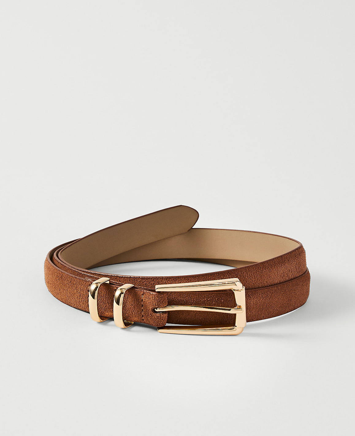 Suede Rectangle Buckle Belt | Ann Taylor
