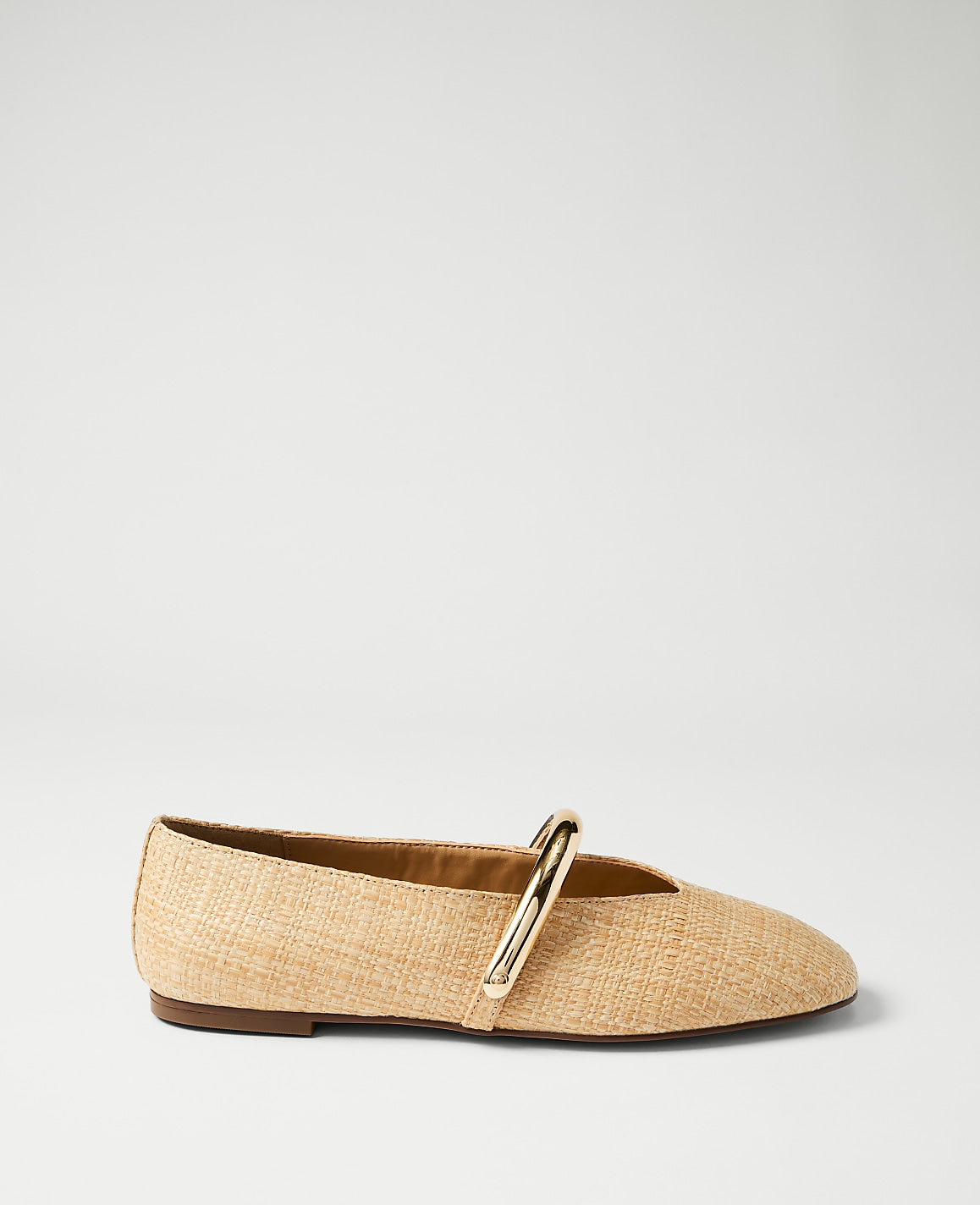 Straw Hardware Embellished Mary Jane Flat | Ann Taylor