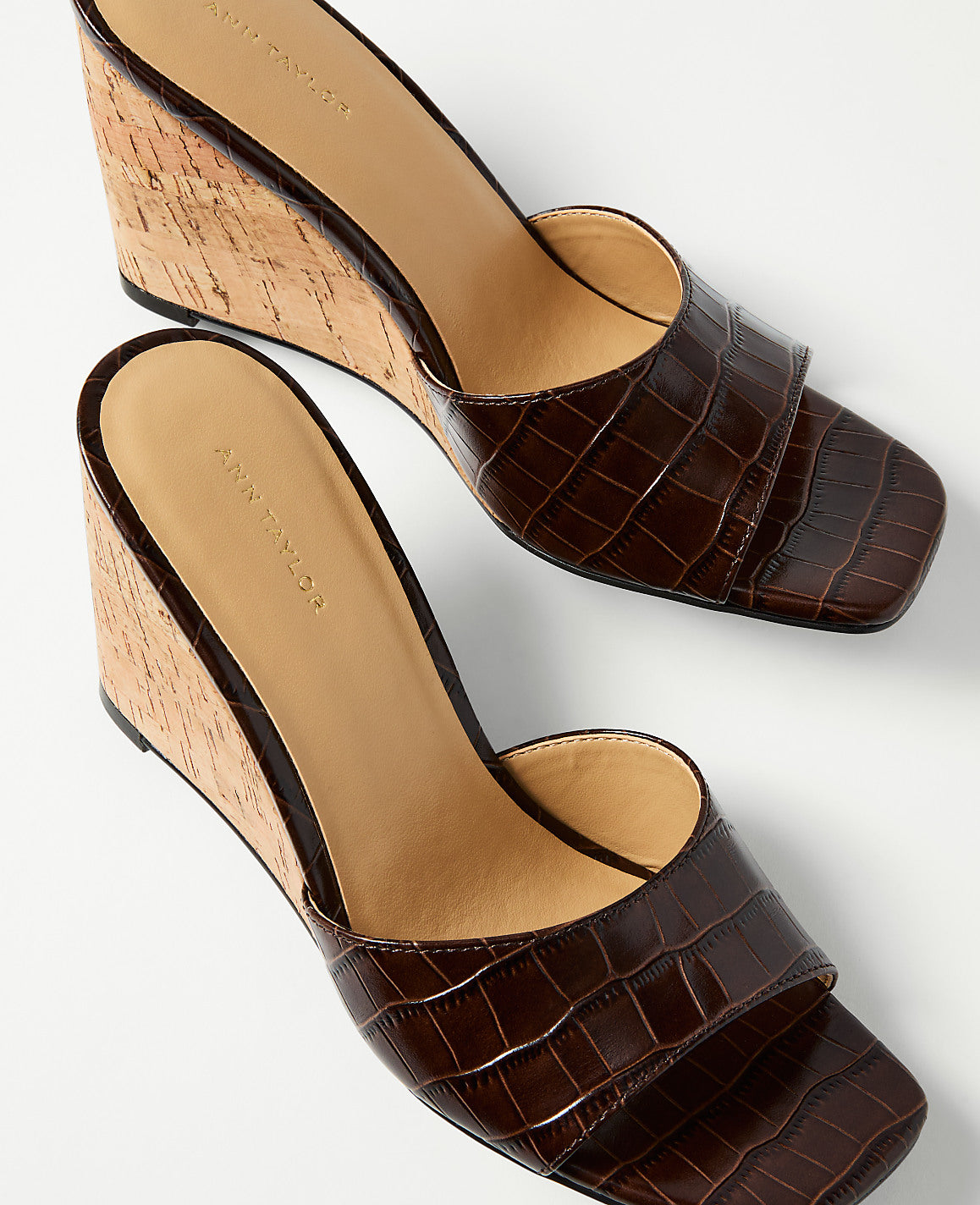 Croco Wedge Sandal | Ann Taylor