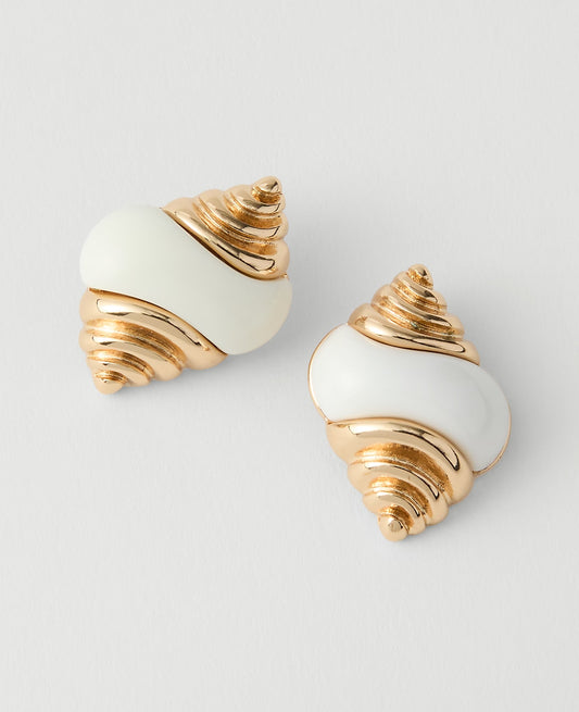 Enamel Conch Stud Earrings | Ann Taylor