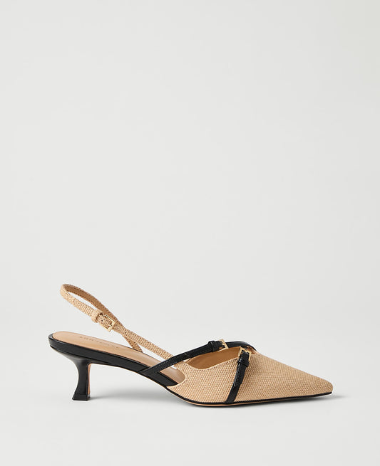 Straw Crossover Slingback Pump | Ann Taylor
