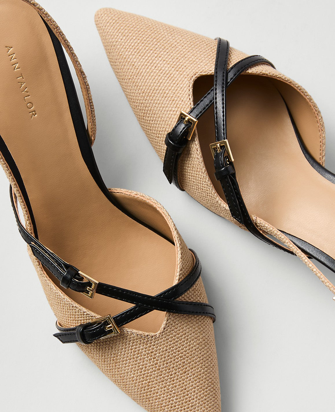 Straw Crossover Slingback Pump | Ann Taylor